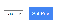 A dropdown with option Lax selected