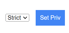 A dropdown with option Strict selected